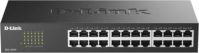 D-Link DES-1024D/B 24-Port Fast Ethernet Unmanaged Metal Desktop Switch UK