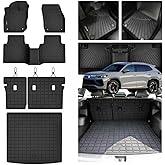 LJWAITO Floor Mats for 2025 2026 Volkswagen Tiguan & Cargo Liners & Backrest Mat,TPE All Weather Protection 1st & 2nd Row Floor Liners with Trunk Mat Covering The Backrest Accessories