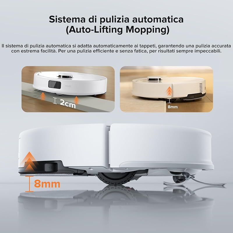 Q10 S5 Set Robot Aspirapolvere 10.000Pa, Panno Sollevabile, Bianco