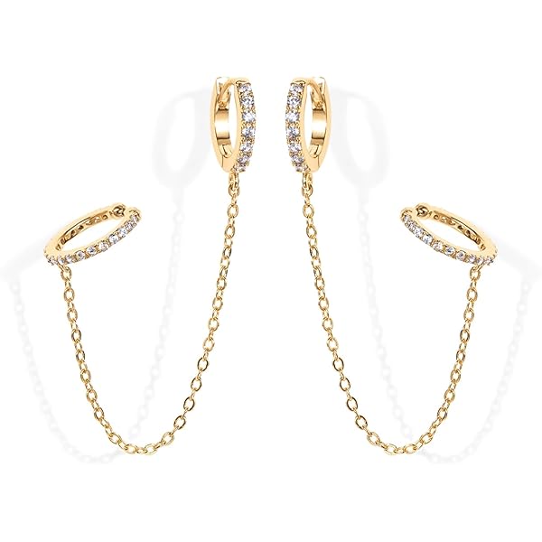 Amazon.com: Cool Punk Style Iced Cz 14K Yellow Gold Plated