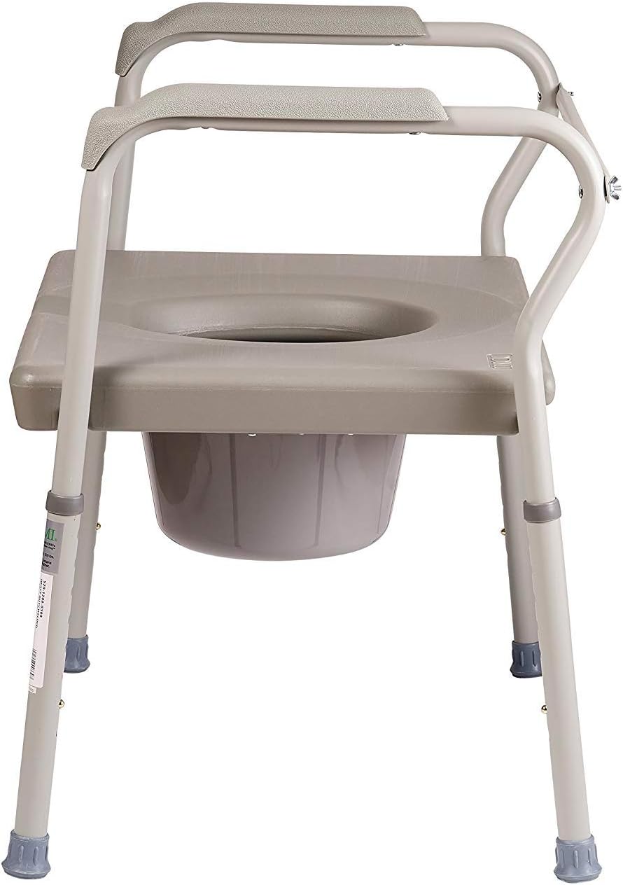 DMI Adjustable Bedside Commode for Adults Can Be Used with Included 7 Quart Pail or as a Toilet Riser and Toilet Safety Frame Easily Fitting Over Standard Toilet, 500lb Weight Capacity: Health & Personal Care