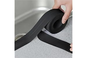 1 Pack Caulk Tape,10.5Ft PVC Self Adhesive Tape, Sealing Waterproof Silicone Tape for Bathroom Bathtub Kitchen Toilet Wall Wi