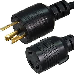 NEMA L6-20P to L6-30R Plug Adapter - 1 Foot, 20A/250V, 12/3 SJT - Iron Box # IBX-4488-01 (1 ft)