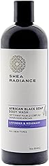 Shea Radiance African Black Soap Body Wash - Dry Skin, Eczema, Rashes, Blemish Cleanser | Lavender Rosemary (16 oz)
