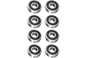 DREAM ON OUR PRODUCTS, INC. 608-2RS Deep Groove Ball Bearing 8mm x 22mm x 7mm Double Sealed High Carbon Steel Z1 Bearings 8pcs