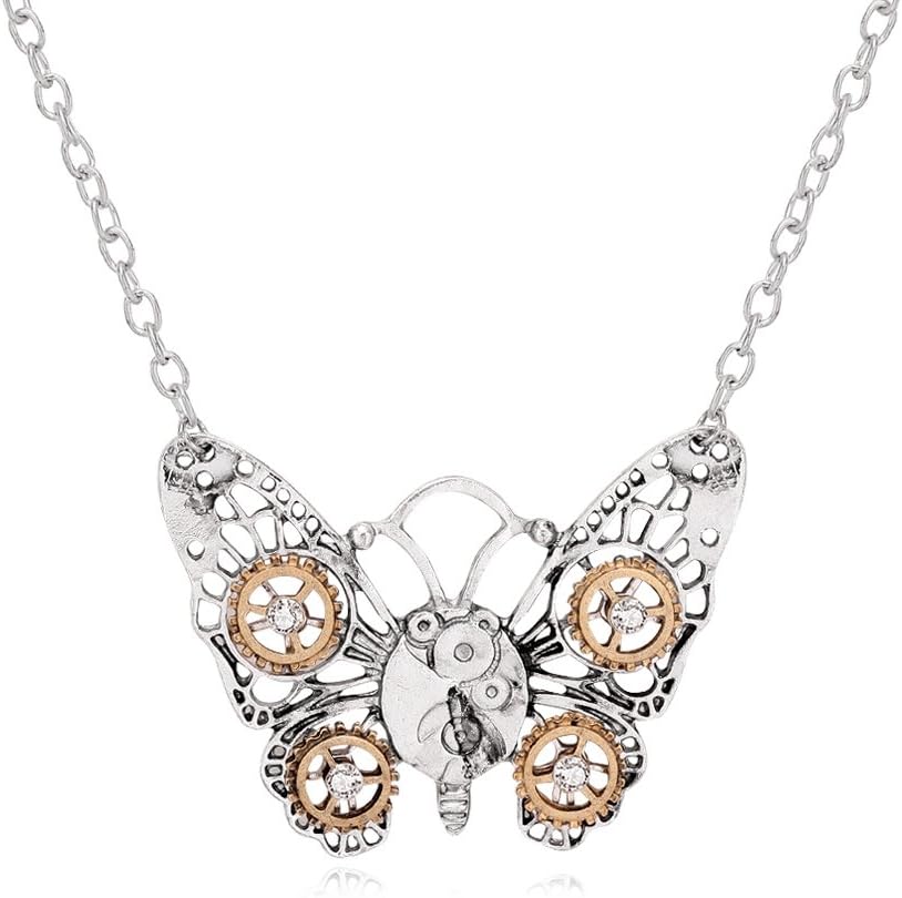 Steampunk Fashion Personality Necklace Punk Butterfly Owl Honeybee Heart Long Chain Necklace
