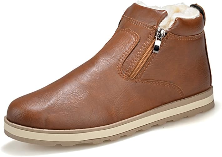 Amazon スフォン 16新 皮革ショートブーツ メンズ カジュアル靴 超撥水チャッカブーツ 通気 エンジニアブーツ ハイカットスニーカー サイドジッパー 暖かい 通学 学生 ブーツ