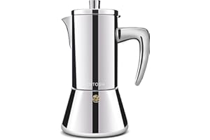 DITOSH Thickened 304 Stainless Steel Moka Pot Stovetop Espresso Maker Espresso Maker Percolator Italian Coffee Maker Capable Moka Coffee Machine Cafe Percolator Maker for Home & Camping-12 Cup 600 ML