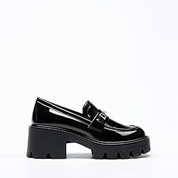 Women Loafers Platform Chunky Heel Slip On Lug Sole