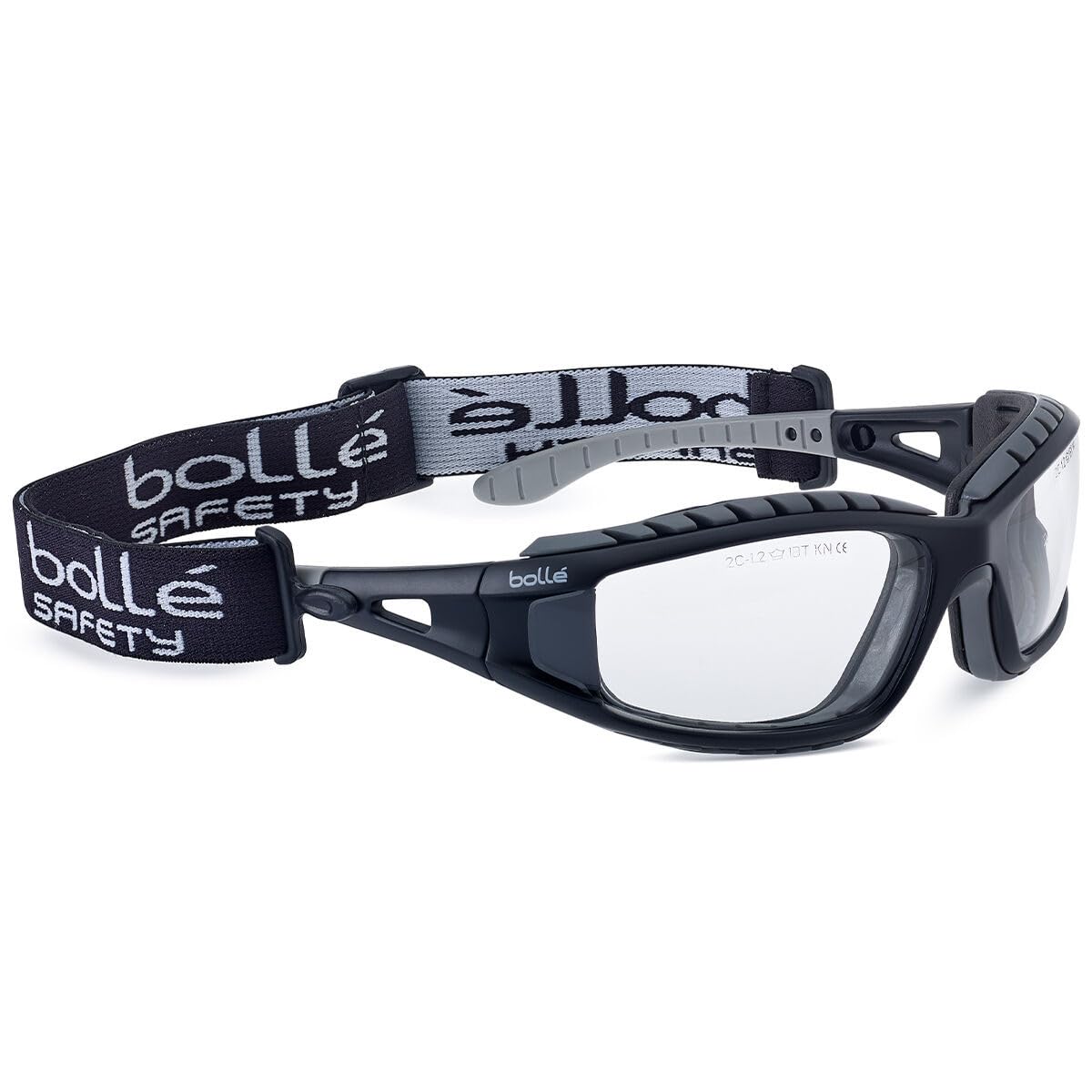 Bolle TRACPSI Tracker Glasses Nylon Frame Anti-Scratch and Fog Lens, Clear/Black