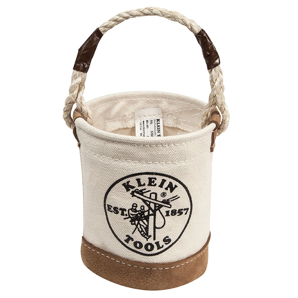 Canvas Mini Leather Bottom Bucket Transfer Tool Work Bucket Tote Bag