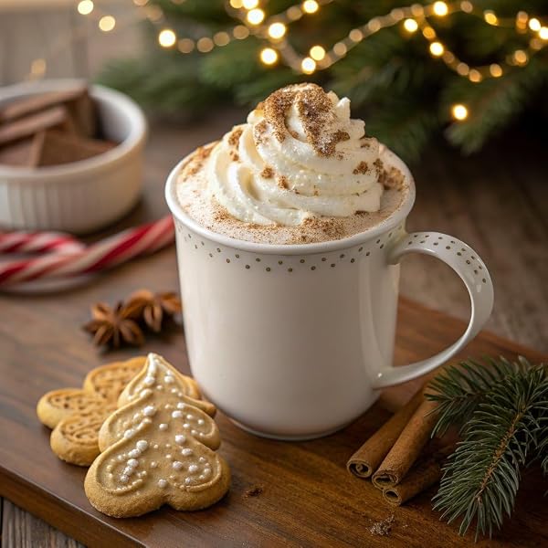 DOUBLE DONUT COFFEE CREAMY EGGNOG HOT CHOCOLATE MIX PACKETS, FLAVORED EGGNOG HOT COCOA MIX, 18 COUNT