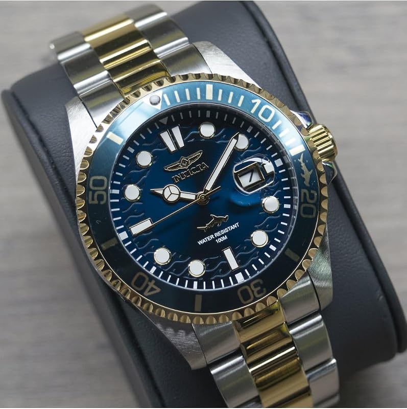 Pro Diver - Orologio da Uomo in Acciaio Inossidabile con Movimento al Quarzo, Bicolore/Blu - 43 mm