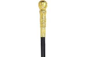 Skeleteen Gold Costume Walking Cane – Elegant Prop Stick Dress Pimp Canes Costume Accessories for Adults and Kids
