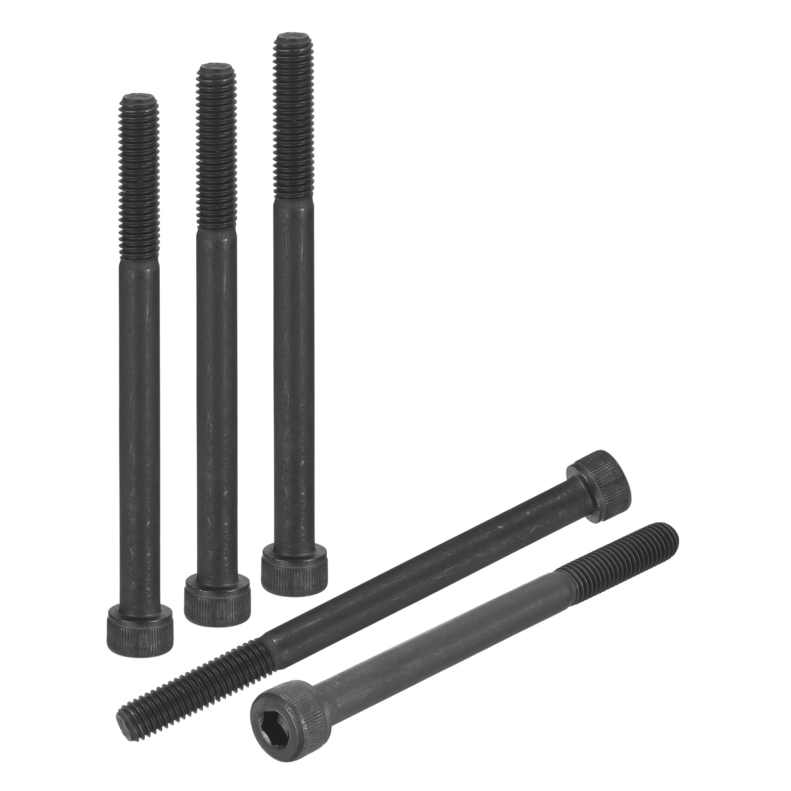 DTGN M8-1.25x100 Socket Head Cap Screws Bolts - 5Pack - Good for Road Bicycle, Mountain Bike, Auto, Motorcycle - Carbon Steel Hex Head Metric Screws, Black
