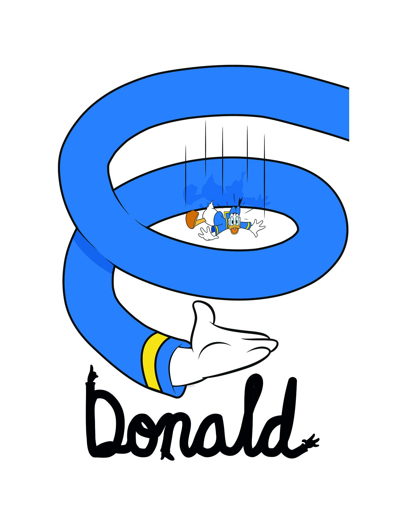 Komar Disney Wall Mural Donald Duck Spiral | Children's Room Decoration, Art Print, Size 40 x 50 cm (Width x Height) | Without Frame | WB022-40x50