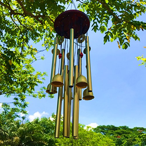 Large Wind Chimes Outdoor Wind Chimes Garden 10 Tubes 5 Golden Bells