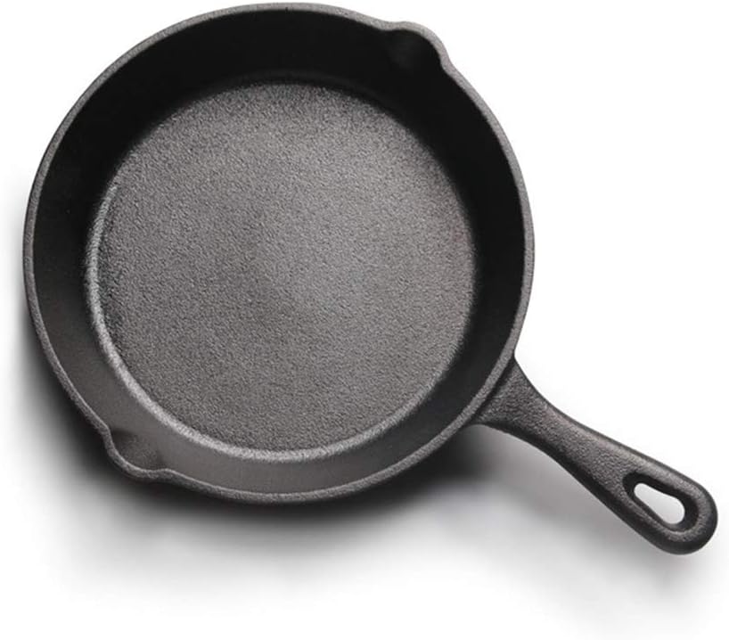 OBR KING Frying Pan with Double Spouts Cast Iron Skillet for Cooking Frying Pre-seasoning(14cm)