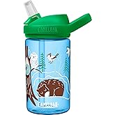 CamelBak Eddy+ 14 oz Kids Water Bottle with Tritan Renew – Straw Top, Leak-Proof When Closed, Hibernating for Winter