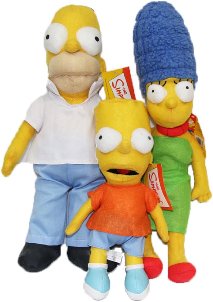 12"-17" The Simpsons Plush Stuffed Doll- 3 Pieces Plush Set Includes(Homer 17",Marge 17",Bart 12")