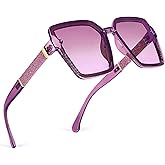 SA HEXISHIJIA Polarized Sunglasses for Women, Oversized Square Sun Glasses UV 400 Protection Vintage Lightweight Women Shades