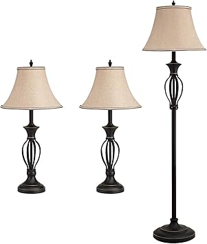 Gzbtech Contemporary Living Room Lamp Set Of 3 110v 2 Table Lamps 1 Floor Lamp