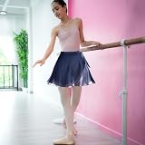 Yolev Ballet Wrap Skirt Chiffon Adjustable Waist Dark Blue Women Girls view 2