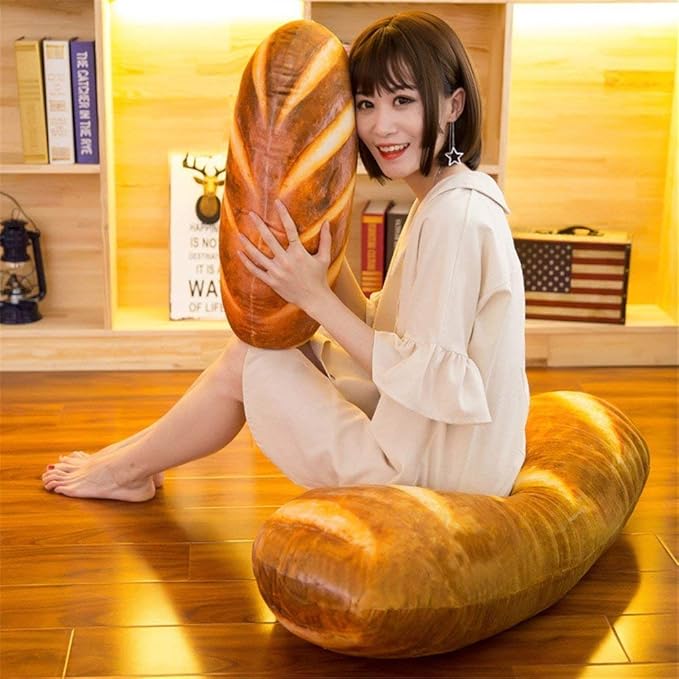 Amazon Com Gecter Funny 3d Simulation Bread Shape Pillow Soft Lumbar Back Cushion Plush Stuffed Toy For Home Decor 29 5 Toys Games