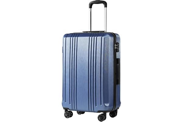 Coolife PC+ABS Hardshell Luggage, TSA Lock, Spinner Wheels, 28in Expandable | PC+ABS hardshell, scratch-resistant, 360° silen