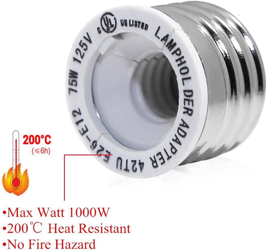 Superdream ul-listed E26/E27 auf E12 Adapter, mittel Schraube (E26/E27