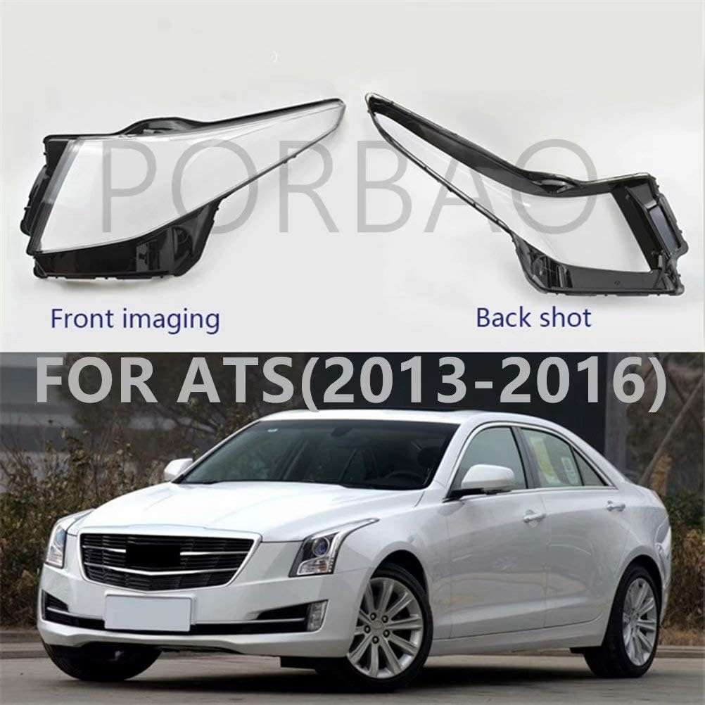 PORBAO Headlight Transparent Lens Cover for Cadillac ATS 2013 2014 2015 2016