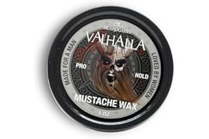 Beard Gains Strong Competition Pro Hold Mustache Wax 1oz - Style, Mold, and Tame Moustache - Organic and Natural (Valhalla White)