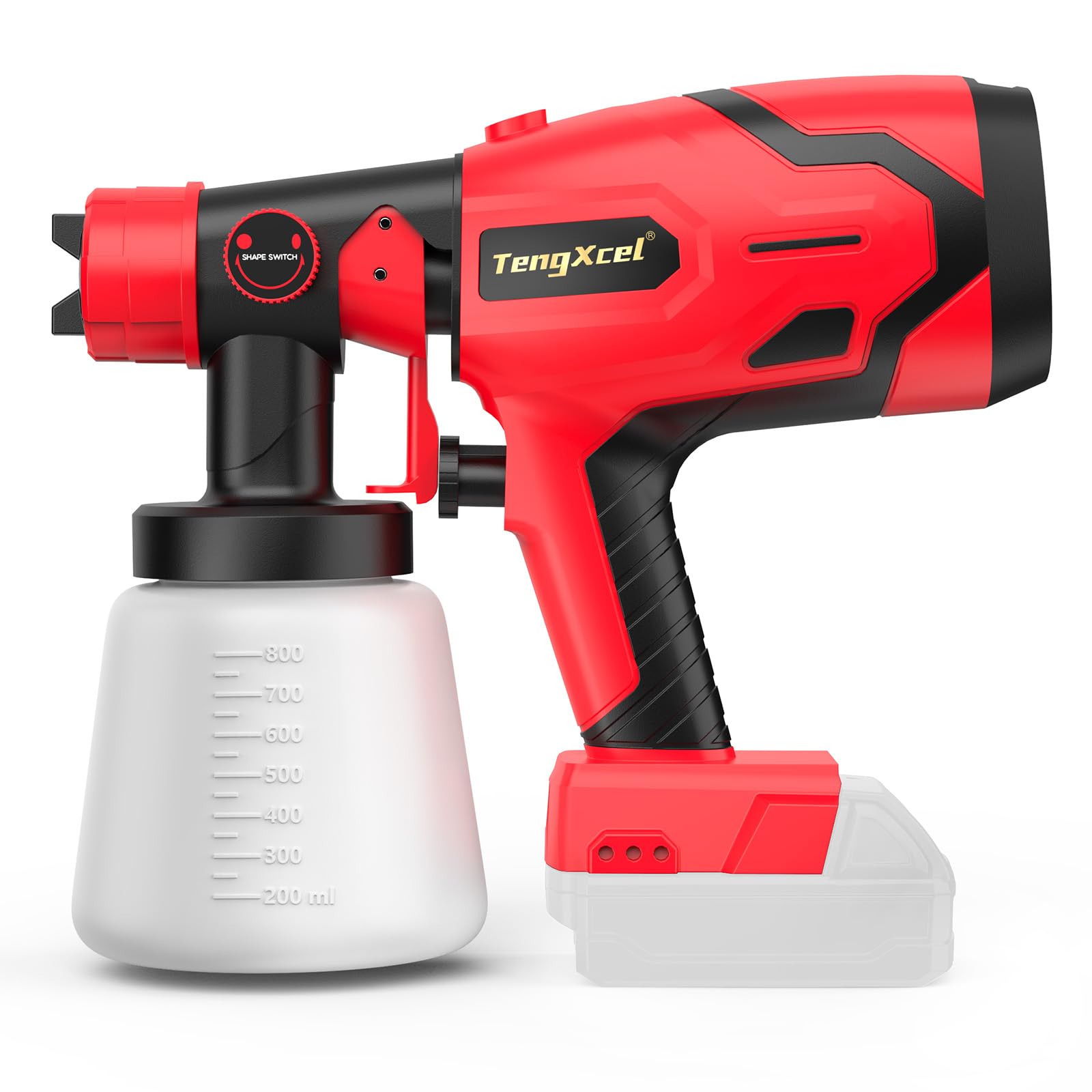 Photo 1 of Paint Sprayer for Milwaukee 18V Battery - 600W HVLP Spray Gun with Brushless Motor, 1000ml Large Capacity Bottle & 4 Copper Nozzle for Fences, Ceilings, Furniture, DIY & House Painting (No Battery)