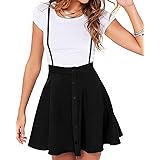 YOINS Overall Pinafore Dresses for Women Button Design Pleated Mini Cute Suspender Skirts