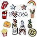 12 Pcs Iron On Embroidered Motif Applique Glitter Sequin Decoration Patches DIY Sew on Patch for Jeans, clothing