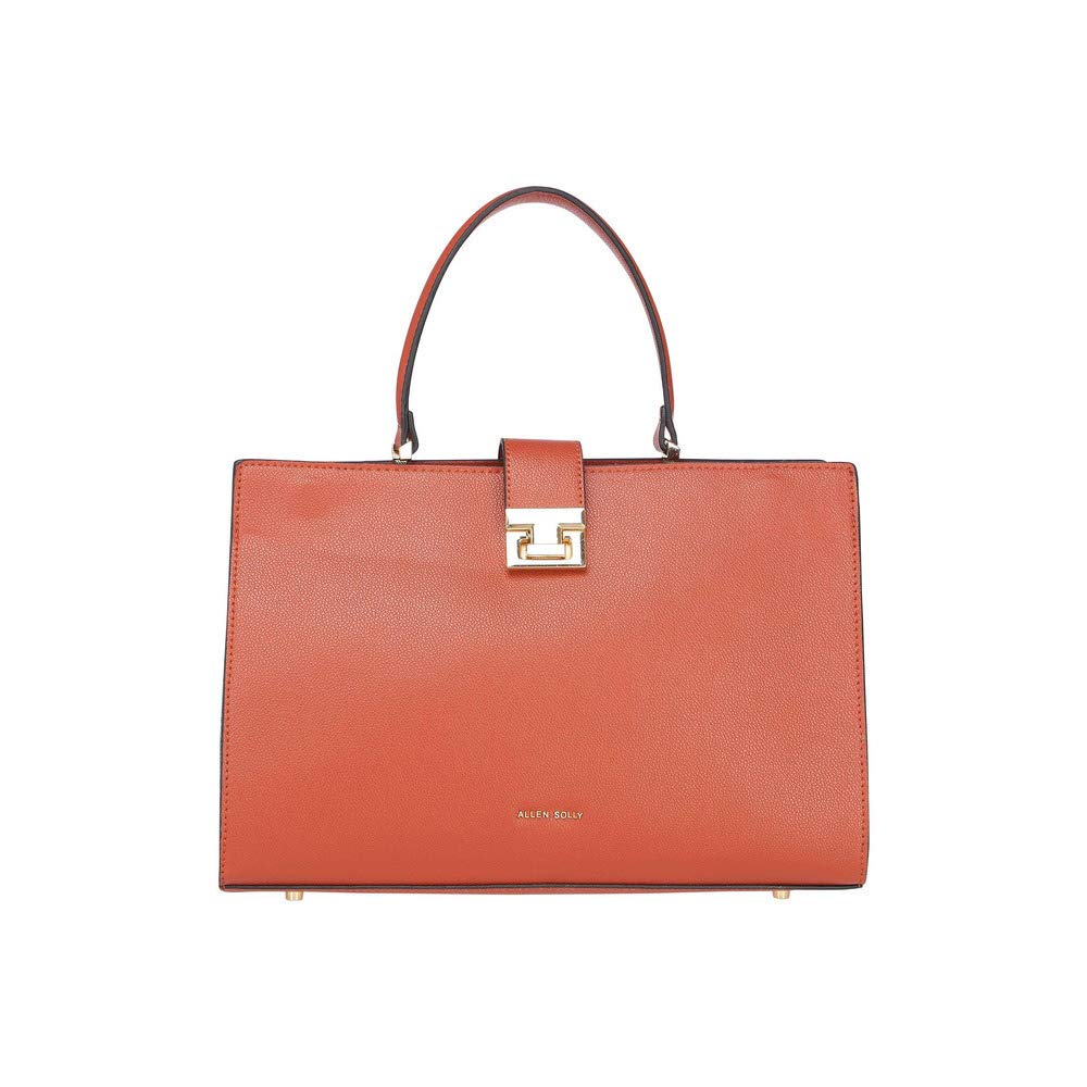 Buy Allen Solly Womens Metallic Lock Closure Tote Handbag (Rust_Free Size) at Amazon.in