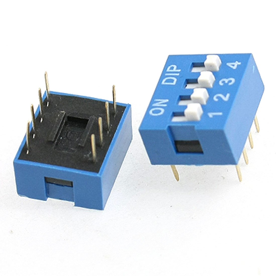 Sourcingmap 10 Pcs 2 Row 8 Pin 4P Positions 2.54mm Pitch DIP Switch Blue