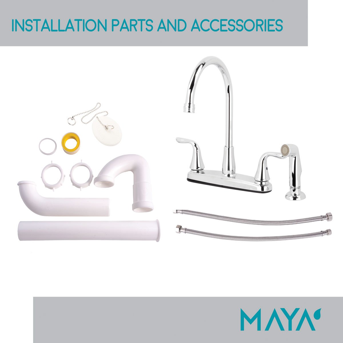 Installation Kit For Washing And Mud Room Tubs Chrome High Rise Kitchen Faucet Laundry Sink Utility Tub By Maya Side Sprayer Basement Sinks Garage Work Shop Adjustable Metal Legs Large Basin Kitchen