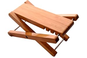RZGZKLSH Bamboo Guitar Footstool, Rest Non-Slip Foot Footrest, 4-Level Adjustable Folding Bamboo Footstool Pedal,From 4.5" Up