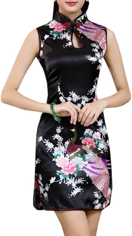 XueXian(TM) Mujer de Elegente Qipao de Estilo China con Sin Mangas