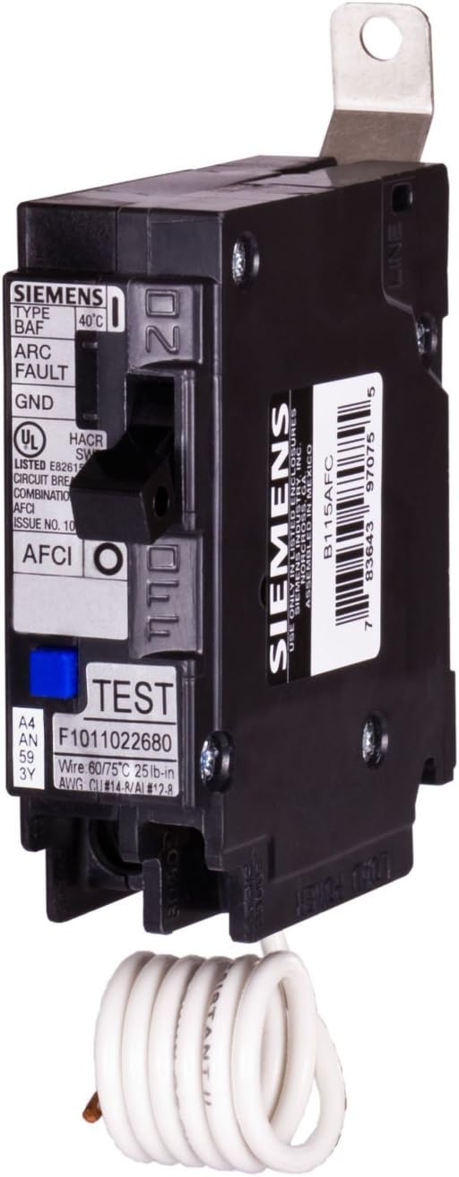 Siemens Siemens, 15 Amp, Single Pole, 120 Volt, 10, 000 AIC, Bolt On, Combination AFCI Breaker
