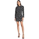 Donna Morgan Women's Long Sleeve Mini Cocktail Dress-Fitted Bodice with Gathered Waist Detail-Scuba Crepe