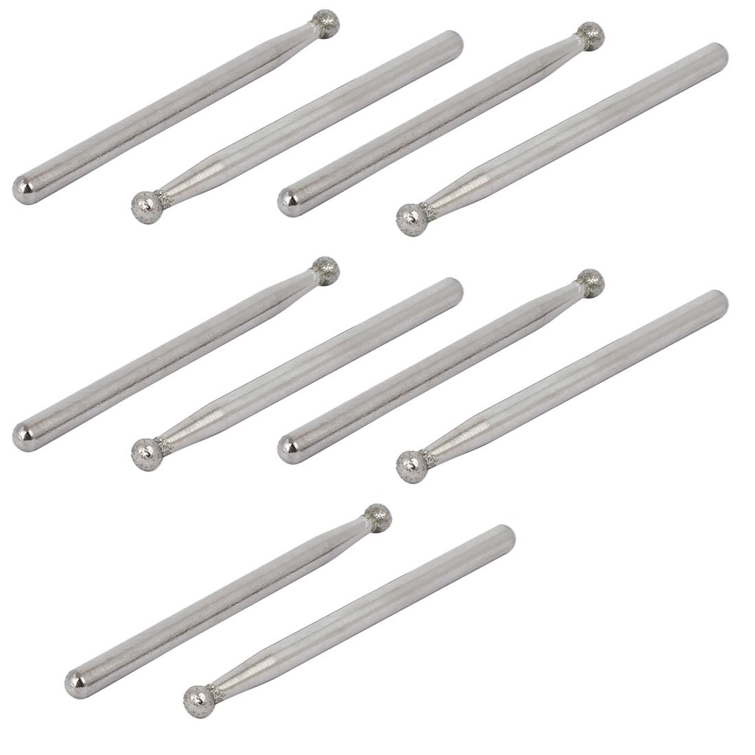 Sourcingmap 3mm 1/8-inch Shank 3mm Dia Diamond Head Ball Shaped Grinding Mounted Point Bit 10pcs