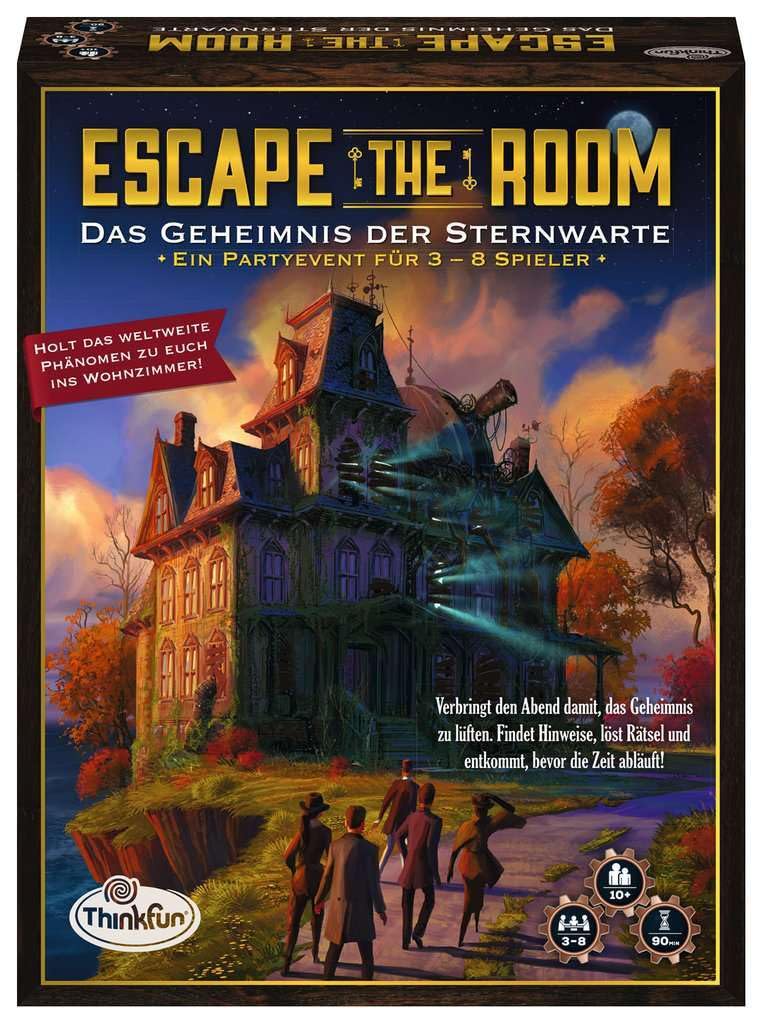 ThinkFun - 76313 - Escape the Room: Mystery of the Observatory. Solve the Puzzles and Come to the Observatory! A Perfect Escape Game for Beginners! Yellow
