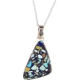 Manilata Blue Turquoise Crystals Pendant Necklace, Unusual Gemstone, Dainty Women Fashion Jewelry, Birthday, Gift for Her, Gemstone Jewelry