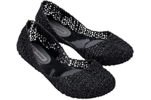 Melissa Campana Papel Flats for Women - Comfortable, Stylish & Flexible Slide-On Closed-Toe Jelly Flat Shoes with Hollow Interwoven Cut Out Design