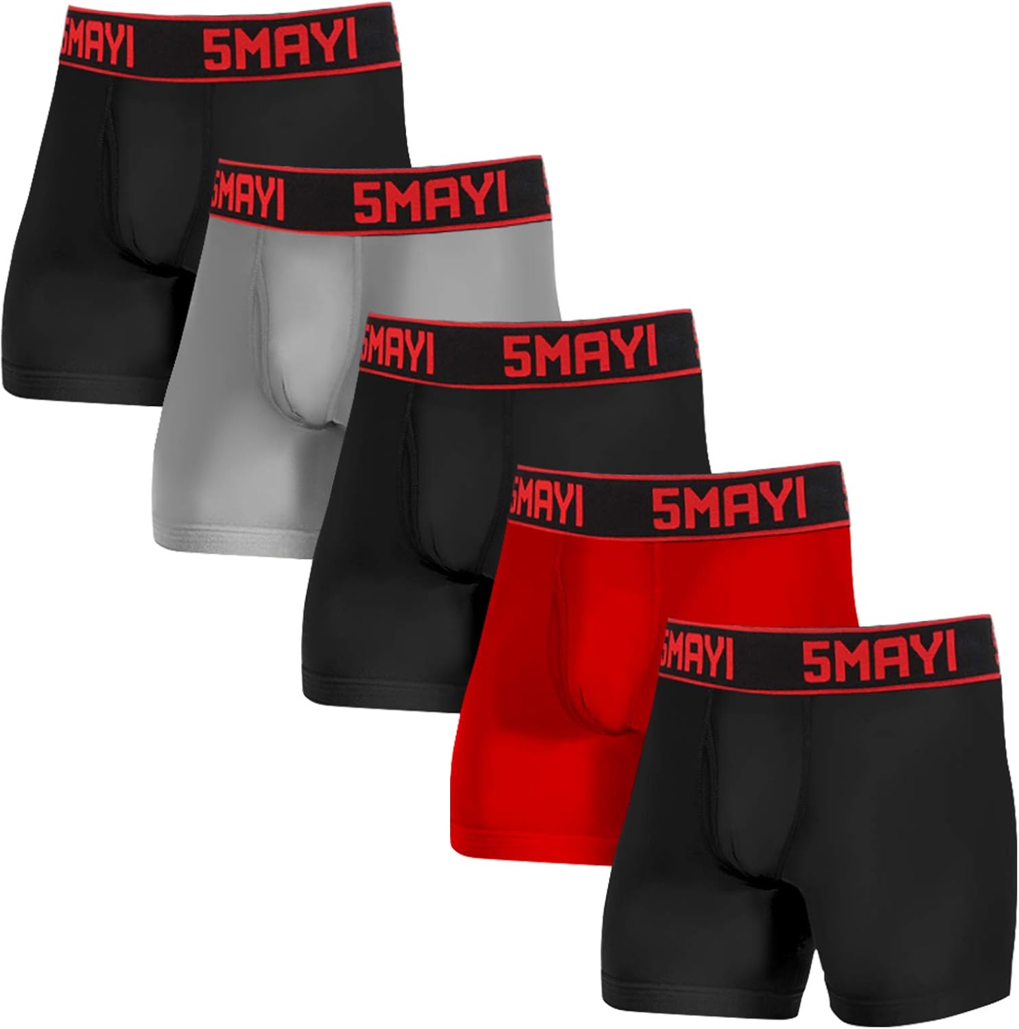 5Mayi Mens Underwear Polyester Mens Boxer Briefs Performance Boxer