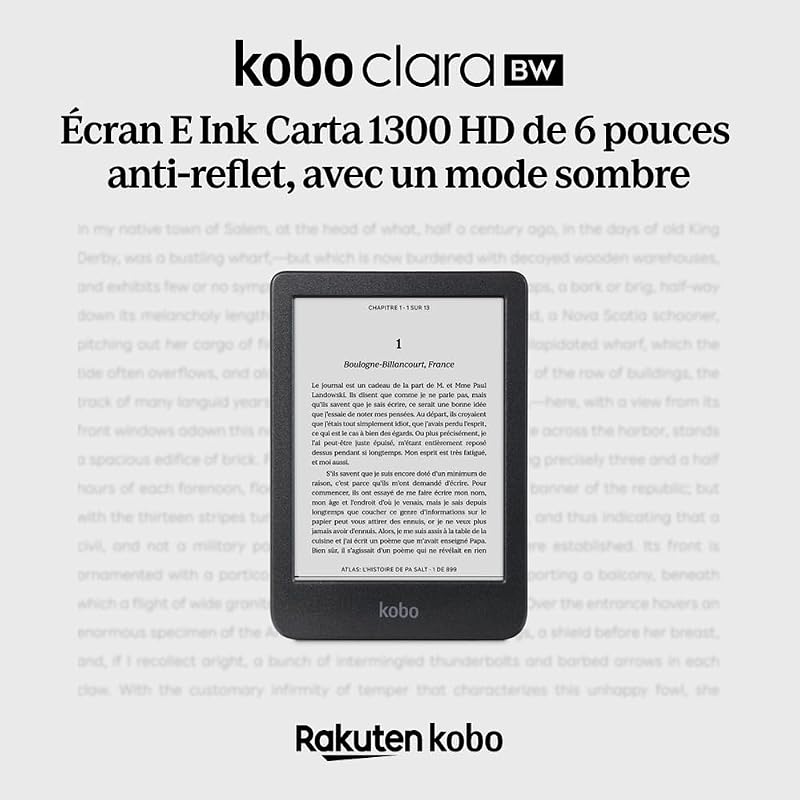 Clara BW | Liseuse | Écran Tactile Anti-reflet de 6” avec ComfortLight Pro | Option de Mode Sombre | Livres Audio | Étanche | 16 Go de Stockage | Noir