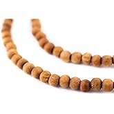 The Bead Chest 4mm Sandalwood Mala Beads: Fragrant Aromatic Wooden Meditation Beads for Yoga, Jewelry, Necklace, Chanting Genuine Nepal Product