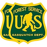 eDesign 2-Pack US Forest Service Sasquatch Dept Vinyl Sticker Bigfoot Decal - 4 Inches - Bigfoot Stickers for Car Truck SUV Van Window Bumper Wall Laptop Tablet Cup Tumbler and Any Smooth Surface